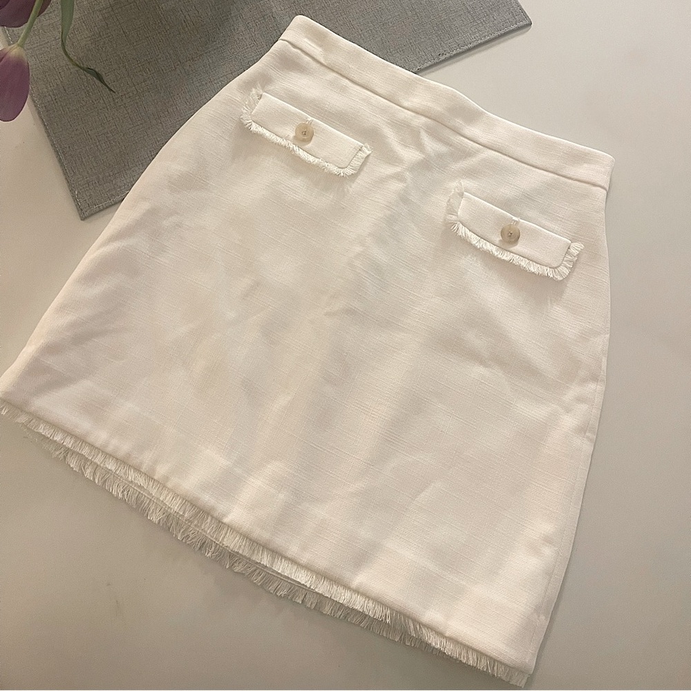 Ann Taylor Cream A-Line Skirt